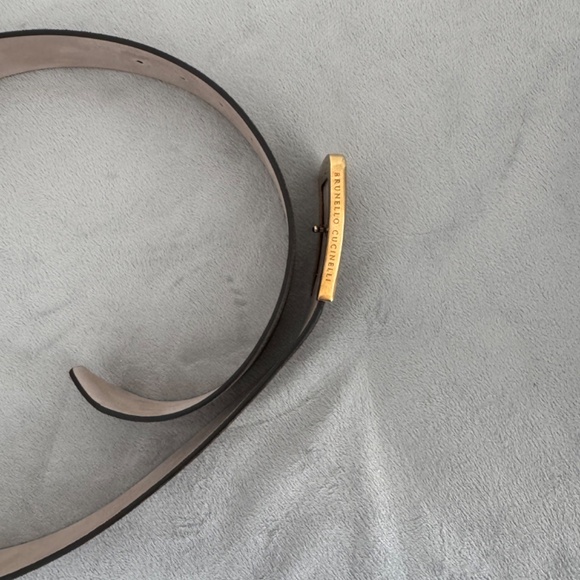 Brunello Cucinelli Suede Leather Belt w/Gold Tone Buckle main image 7